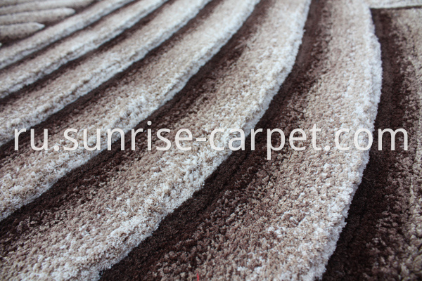 Microfiber Shaggy Rug with Brown & Beige Color